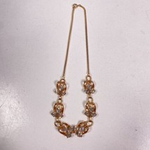 Phyllis 1/20 12K Gold Filled Necklace W/ Rhinestones Vtg - £27.39 GBP