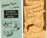 2 Dartmouth Lake Sunapee Region Brochures New Hampshire 1950&#39;s  - £18.99 GBP