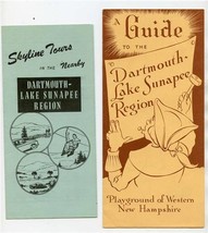 2 Dartmouth Lake Sunapee Region Brochures New Hampshire 1950&#39;s  - £18.99 GBP