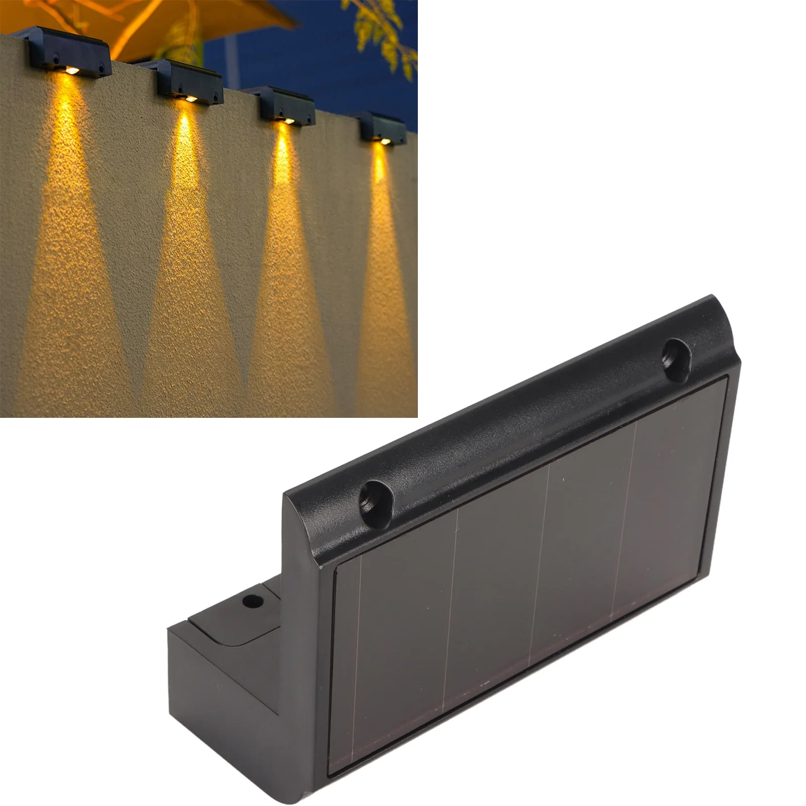 1pc Solar Wall Light Warm Light IP67 Waterproof Multifunctional Eco Friendly - $18.94