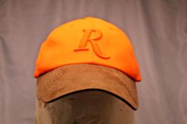 Remington Hat Cap Strapback Orange Faux Leather Brim Adjustable Youth Adult Sm - £18.80 GBP