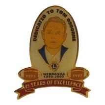 tom osborne Nebraska Pinback Lions Club 25 Years Of Excellence College F... - $9.89