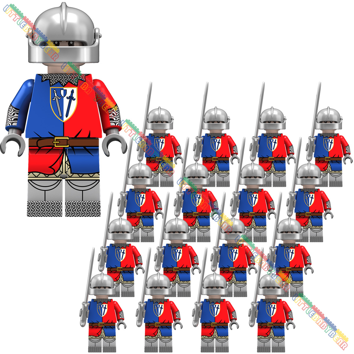 Primary image for 16Pcs Medieval Wars of the Roses Hacking knife Warrior Minifigures Bricks Toy