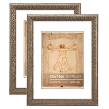 WYNCO 12x16 Antique Champagne Gold Ornate Picture Frame Mat for 9x12 Photo - $59.73