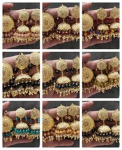 Joharibazar Indian Jadau Kundan Tikka Earrings Set Bollywood Bridal Jewellery - £23.27 GBP