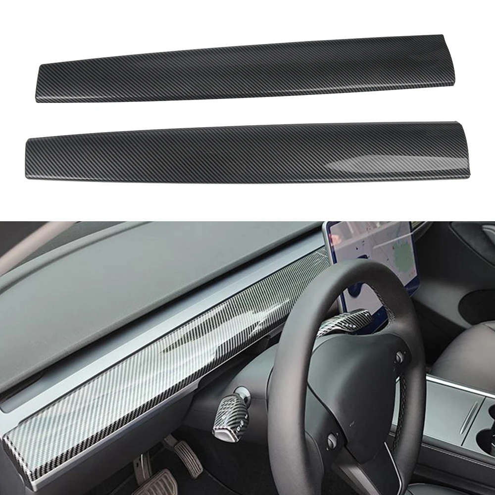 Carbon Fibre ABS Car Door Trim Dashboard Panel Cover for Tesla Model 3 Y 2022 - £30.08 GBP
