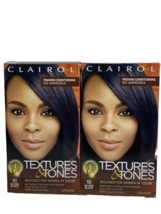 2-Clairol Textures &amp; Tones Permanent Hair Color 1B Silken Black - £12.45 GBP