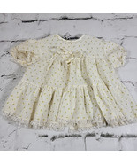 Vintage Fawn Togs Baby Dress Yellow Calico Prairie Floral Size 6-9 Mos -... - $11.88