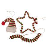 Chenille Pipe Cleaner Ornaments Set of 3 Large Grinchmas Style - $10.99