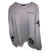 Chrome Hearts Grey Cotton Cross Patch Thermal Sweatshirt Size Medium  - $19,039.32 MXN