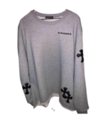Chrome Hearts Grey Cotton Cross Patch Thermal Sweatshirt Size Medium  - $19,039.32 MXN