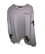 Chrome Hearts Grey Cotton Cross Patch Thermal Sweatshirt Size Medium  - £799.34 GBP