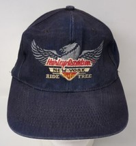 Vintage Harley Davidson Faded Worn New York Cafe Snapback Baseball Hat Cap - £15.78 GBP