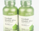 GNC Herbal Plus Ginkgo Biloba 60mg Mental Sharpness 100 Capsules Lot of2... - £26.52 GBP