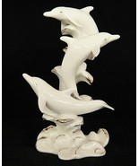 Lenox Wave Dancers Figurine 3 Dolphins 8.75" Tall Gilded Ivory Stunning - $18.80
