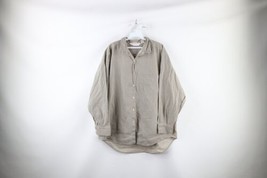 Vtg 90s Streetwear Womens 24W Distressed Striped Collared Button Shirt Cotton - £27.89 GBP