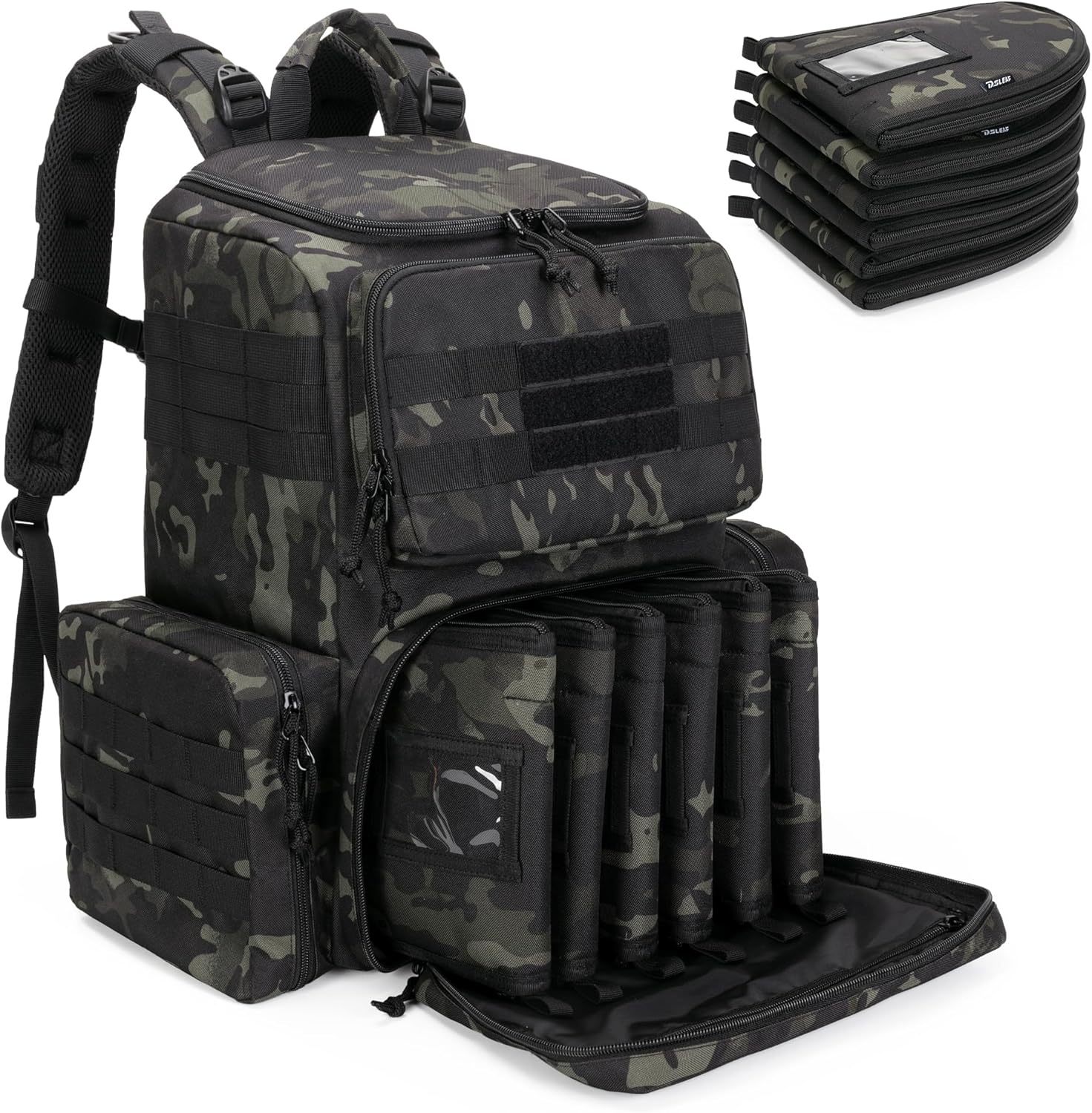 Dsleaf Tactical Range Pistol Backpack With 6 Pistol Cases, Gun Backpack ... - $77.99