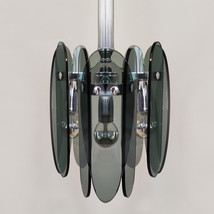 1970s Gorgeous Grey Smoked Chandelier by Veca in Murano Glass. Made in I... - £494.98 GBP