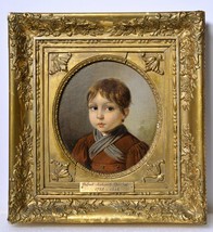 Portrait of Child winter dress 19C Oil painting by Russian master - £3,910.50 GBP