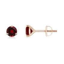 ANGARA Natural 1.2 Ct AAAA-Grade Round Garnet Stud Earrings in 14K Solid Gold - £283.17 GBP