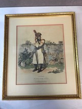 Vintage Colored Engraving Bookplate Pioneer of the Popes Guard Richard Bridgens - £16.59 GBP