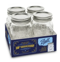 Ball Regular Mouth 140th Anniversary Keepsake Jars 4-Pc 16oz Pint Food C... - $42.04