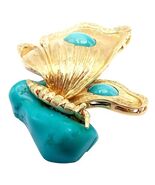 Vintage Tiffany &amp; Co. 18k Yellow Gold Turquoise Butterfly On A Rock Pin ... - $4,500.00