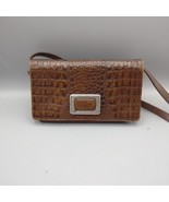 Brighton Sling Bag Brown Clutch Organizer Purse Snap Close Leather  - $41.61 CAD