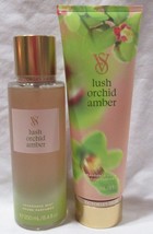 Victoria&#39;s Secret Fragrance Mist &amp; Lotion Set Lot Of 2 Lush Orchid Amber - £27.68 GBP