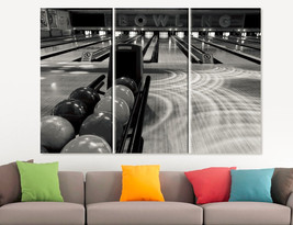 Bowling Large Canvas Print Bowling Balls Wall Art Sport Game Boys Room Decor Liv - £38.44 GBP