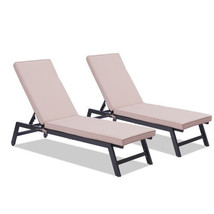 Outdoor Chaise Lounge Chair Set With Cushions, Five-Position - £313.02 GBP