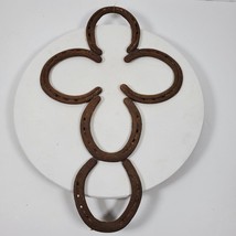Vintage Rustic Cast Iron Horseshoes Wall Cross ART Country Western 19x12... - $965.33 MXN