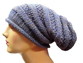 Alpakaandmore Womens 100% Alpaca Wool Knit Hat Baggy Beanie Cap Ski Hip Hop (Blu - £29.90 GBP