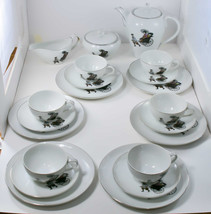 Arita Dessert &amp; Tea Set Hand Painted (Set of 6) Japan Teapot Creamer Sug... - £78.89 GBP