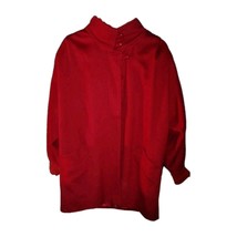 Vintage Portrait  Womens L Coat Jacket Red 75% Wool Ribbed, Cuff Neck Bu... - $919.72 MXN