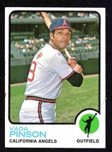 California Angels Vada Pinson 1973 Topps Baseball Card # 75 vg/ex ! - £0.67 GBP