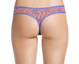 No Boundaries Women&#39;s Cotton Thong Panties Size MEDIUM Orange Blue Check... - $11.17