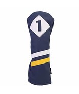 Majek Retro Golf Headcover Blue White and Yellow Vintage Leather Style 1... - $25.88 CAD