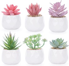 Lemonfilter 6 Pack Mini Potted Artificial Plants Fake Small Greenery, 11Cm). - £28.81 GBP