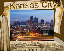Kansas City Laser Engraved Wood Picture Frame Landscape (3 x 5) - £20.59 GBP