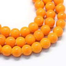 Orange Glass Beads 8mm Halloween Jewelry Supplies Creamsicle BULK Wholesale 50pc - £6.21 GBP