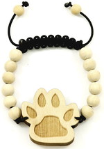 Bear Paw Bracelet New Good Wood Style Adjustable Macrame Slip Knot 10mm ... - $11.75
