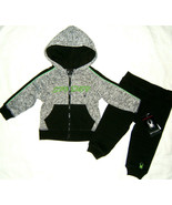 Spyder Baby Boy Hoodie &amp; Sweatpants 2 pc Set Sweatsuit Full Zip Black Gr... - $379.94 MXN