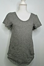 Loft Light Grey Short Sleeve T-Shirt Blouse Scoop Neck 100% Cotton Size ... - £3.12 GBP