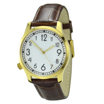 Backwards Watch Numbers Big Size Watch Gold Free shipping worldwide  - £35.96 GBP