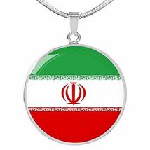 Express Your Love Gifts Iran Flag Necklace Iran Flag Engraved Stainless Steel 18 - £43.35 GBP
