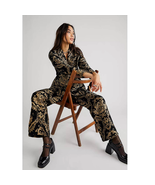 New Free People MINKPINK Golden Jaquard Suit $300 X-SMALL Black &amp; Gold  - £118.65 GBP