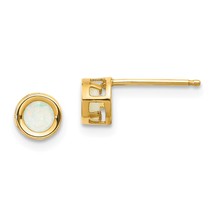 14K Gold 4mm October Opal Stud Earrings Jewelry New 4 X 4mm - £60.83 GBP