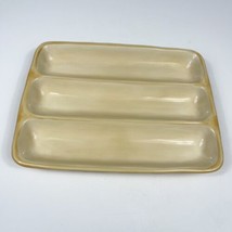 Pottery Barn RUSTIC OLIVE Ceramic Divided Serving Relish Dish country kitchen - £14.04 GBP