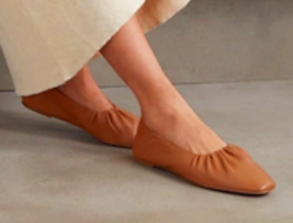 Vince Kali Ballet Flats 7 1/2 M Brown $295 7.5 Wear 2 Ways Fold Down Heel NIB - £152.41 GBP